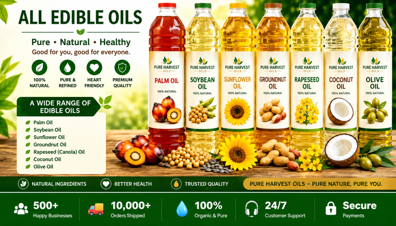 Premium grade cooking oil from Pure Harvest Oils